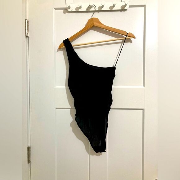 Free People Tops - NWT Free People bodysuit black One shoulder Small